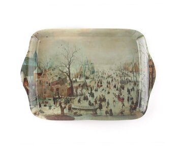 Mini Serviertablett, 21 x 14 cm, Winterlandschaft, Avercamp