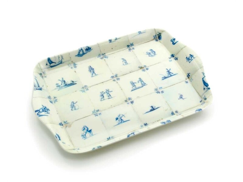 Mini dienblad , 21 x 14 cm, Delfts blauwe tegels