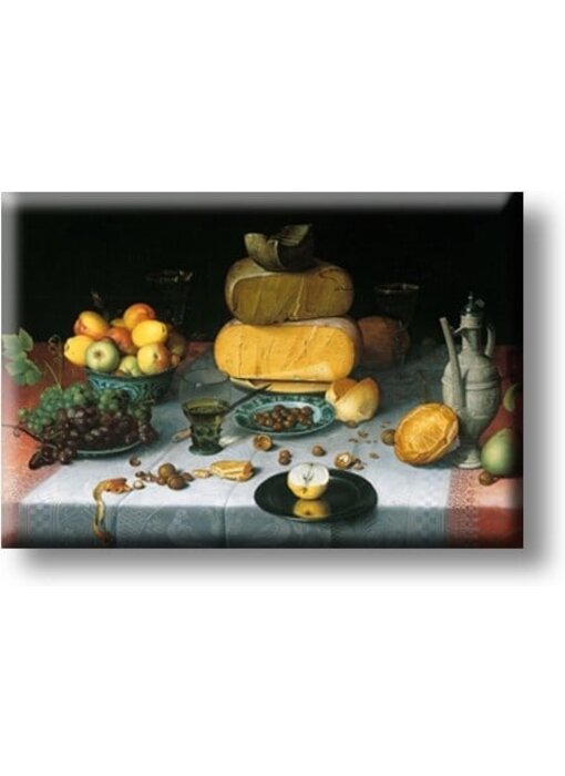 Fridge magnet, Still life with cheeses, Van Dijck