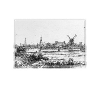 Imán de nevera, Vista de Amsterdam, Rembrandt
