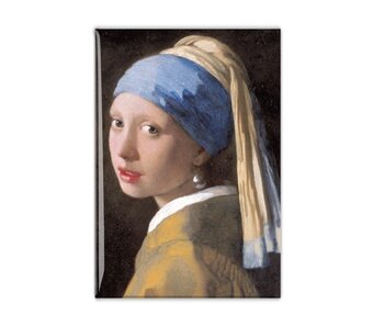 Magnet de réfrigérateur, fille avec une boucle d'oreille perle, Vermeer