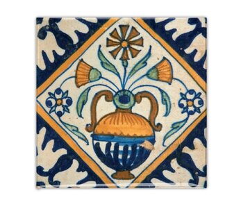 Koelkastmagneet, Delfts blauwe tegel, Bloemenvaas