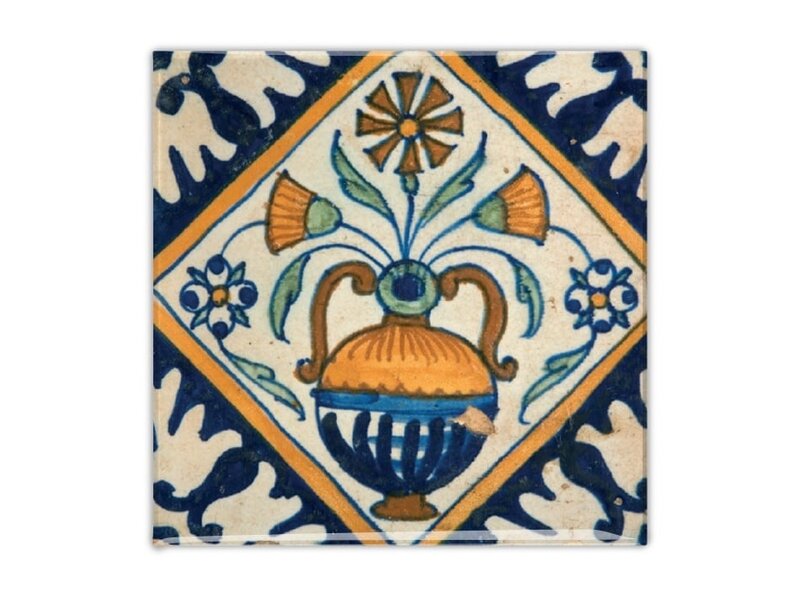 Kühlschrankmagnet, Delfter blaue Fliese, Blumenvase