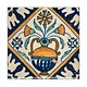Imán de nevera, azulejo azul de Delft, florero