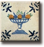 Kühlschrankmagnet, Delfter blaue Fliese, Obstschale