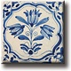 Imán de nevera, azulejo azul de Delft, tulipanes