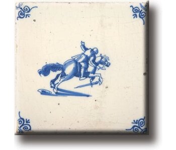 Kühlschrankmagnet, Delfter blaue Fliese, Pferd und Ritter