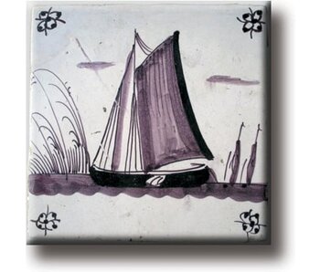 Kühlschrankmagnet, Delfter blaue Fliese, Segelschiff
