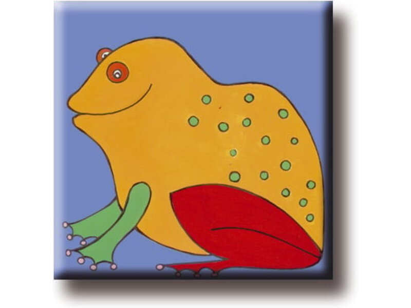 Aimant de réfrigérateur, grenouille, illustration