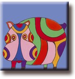 Kühlschrankmagnet, Nilpferd, Illustration