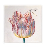 Aimant pour réfrigérateur, tulipe blanche avec insecte, Marrel