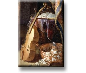 Imán de nevera, violín con arco