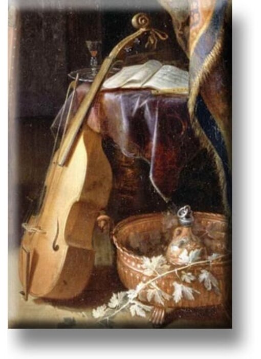 Imán de nevera, violín con arco