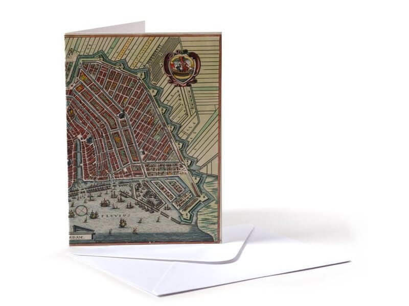 Doble tarjeta, Mapa histórico de Amsterdam 1615