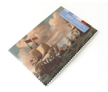 Lens cloth, 10 x 15 cm, Ships at sea, Van de Velde