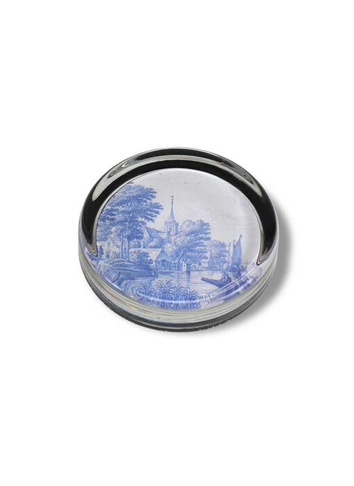 Briefbeschwerer Ø 85 mm, blaue Delfter Fliese, Frytom