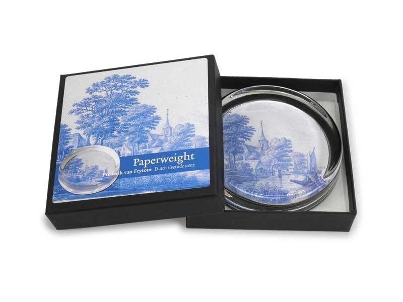 Paperweight Ø 85 mm, Delft blue tile, Frytom