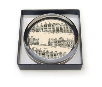 Presse-papier, Ø85 mm, maisons du canal d'Amsterdam
