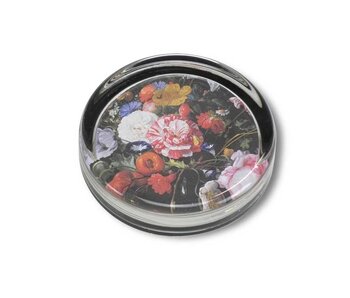 Briefbeschwerer Ø85 mm, Stillleben mit Blumen, De Heem