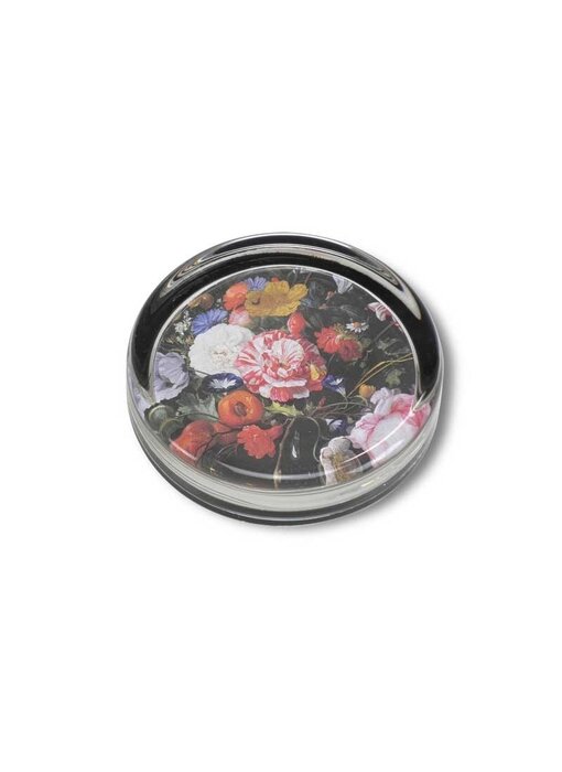 Paperweight Ø85 mm, Still life with flowers, De Heem