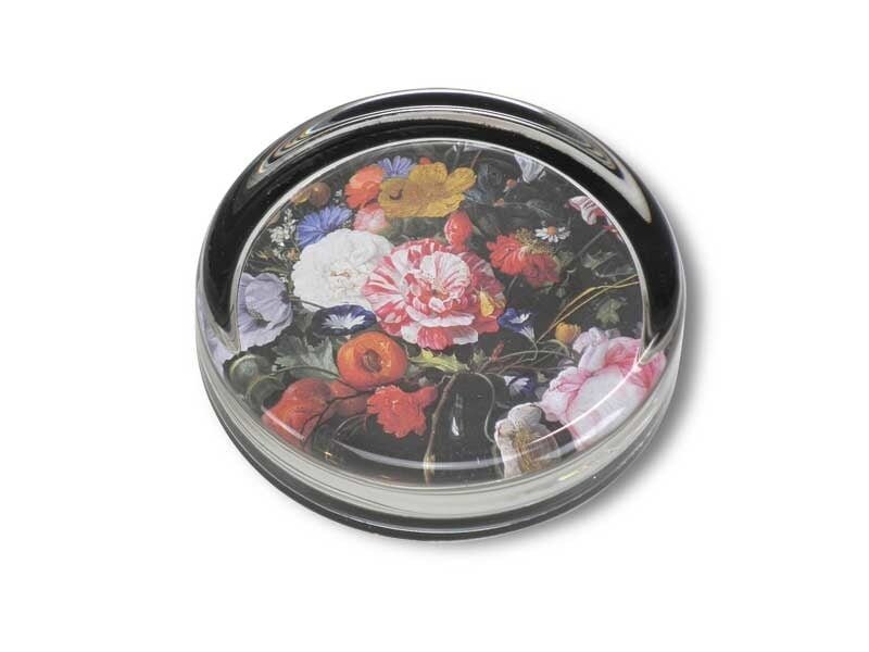 Paperweight Ø85 mm, Still life with flowers, De Heem