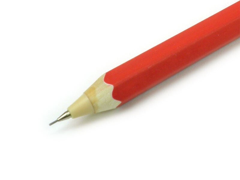 Crayon mécanique en bois, rouge