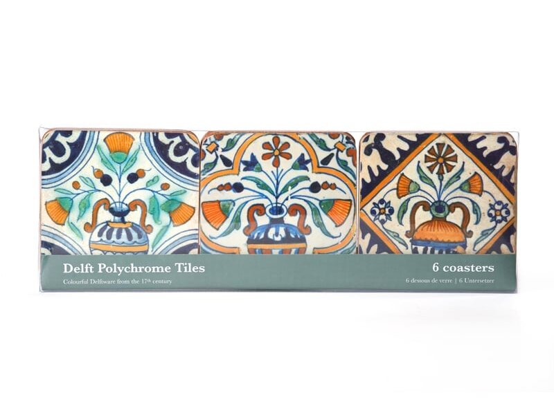 Dessous de verre, Delft Carrelage polychrome Fleurs, Fruits