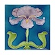 Aimant pour réfrigérateur, carreau Art Nouveau, iris violet
