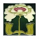 Kühlschrankmagnet, Jugendstilfliese, Blume, Engel, um 1900