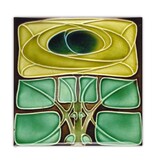 Aimant de réfrigérateur, carreau Art nouveau, fleur, rose celtique Aimant de réfrigérateur, carreau Art nouveau, fleur, rose celtique