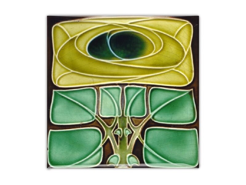 Aimant de réfrigérateur, carreau Art nouveau, fleur, rose celtique