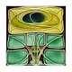 Aimant de réfrigérateur, carreau Art nouveau, fleur, rose celtique