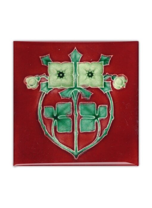 Aimant pour réfrigérateur, carreau Art Nouveau, fleur, anges 1904