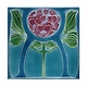 Kühlschrankmagnet, Jugendstilfliese, Blume in Blau, 1905
