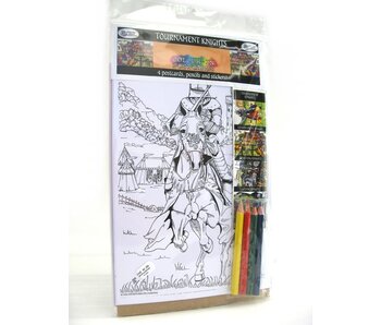 Carte postale à colorier, chevaliers