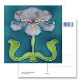 Ansichtkaart, Art Nouveau, Iris paars Ansichtkaart, Art Nouveau, Iris paars