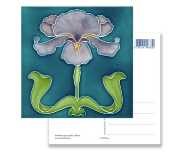 Ansichtkaart, Art Nouveau, Iris paars