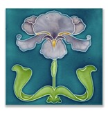 Ansichtkaart, Art Nouveau, Iris paars Ansichtkaart, Art Nouveau, Iris paars