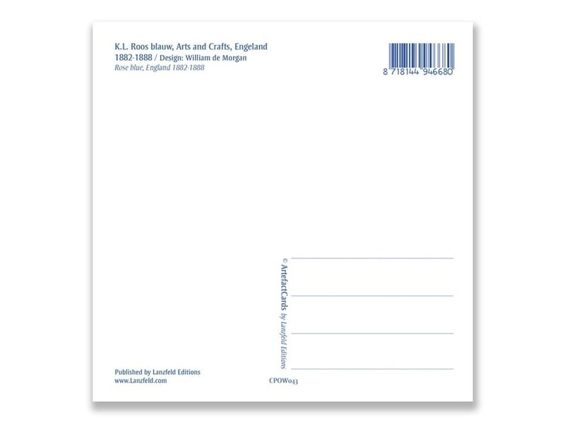 Ansichtkaart, Blauwe bloem, Arts and crafts