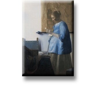 Imán de nevera, mujer leyendo una carta, Vermeer