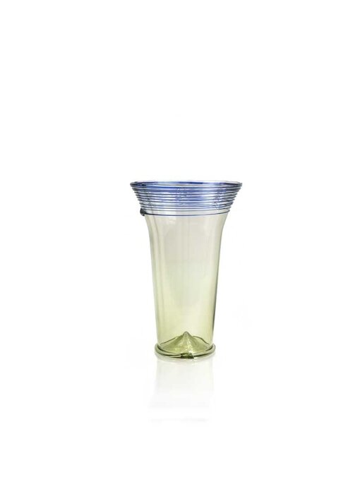 Copa de cáliz, 12 cm, verde con detalle azul.