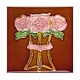 Kühlschrankmagnet, Jugendstilfliese, Rose in Braun mit Röhrenfutter