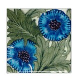 Koelkastmagneet, Art Nouveau Tegel, Roos Blauw