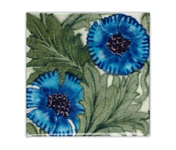 Kühlschrankmagnet, Jugendstilfliese, Rose Blue
