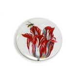 Espejo de bolsillo grande, Ø 80 mm, tulipán con insecto, marrel