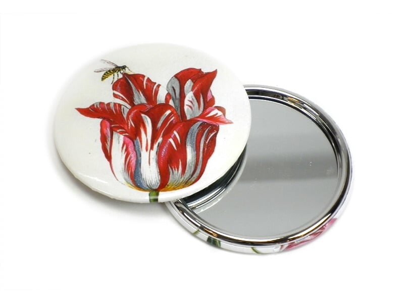 Spiegeltje,   Ø 80 mm, Tulp met Insect, Marrel