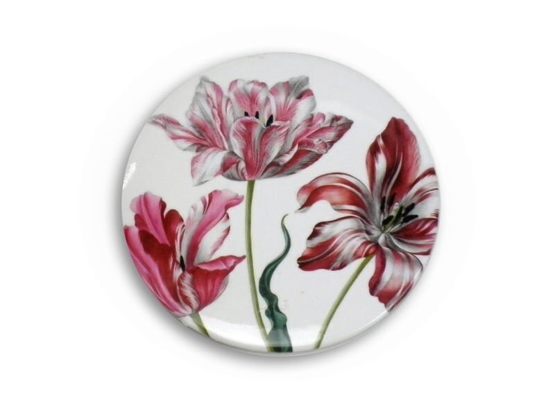Spiegel, Ø 80 mm, drei Tulpen, Merian
