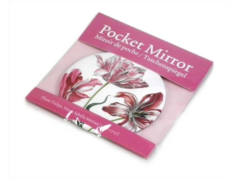 Miroir de poche grand, Ø 80 mm, trois tulipes, Merian
