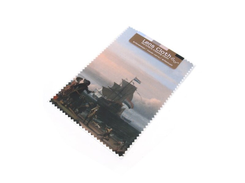 Lens cloth, 10 x 15 cm, Dutch ships on the roadstead of Texel