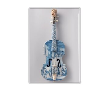 Imán de nevera, violín azul de Delft